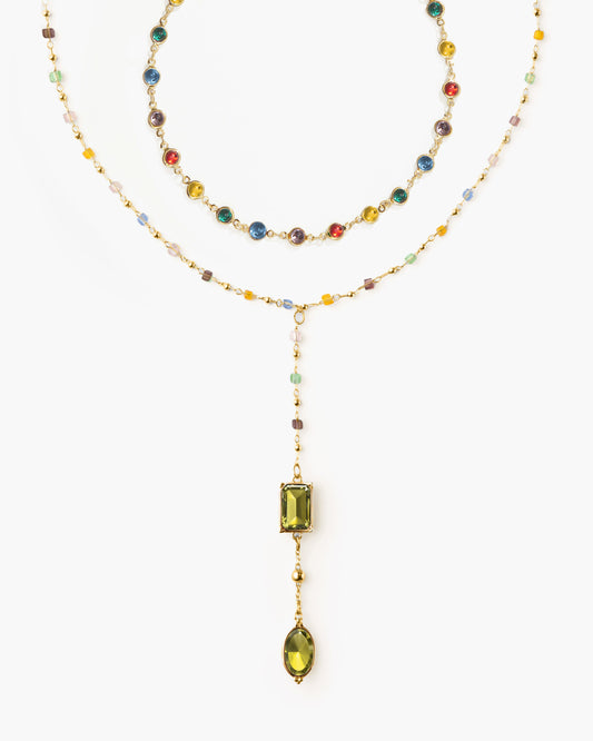 Rainbow Bead Necklace Set